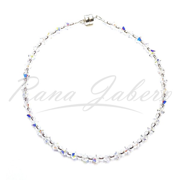 Rana Jabero Swarovski Crystal Aurora Borealis Sparkling Anklet Ankle Bracelet w/Magnetic Clasp- 10" - CJ11D2OOETL
