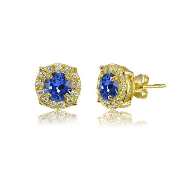 Flashed Sterling Earrings Swarovski Crystals - September - Blue - CZ185XCEOL5