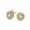 Bling Jewelry Love Knot Pave CZ Stud earrings Gold Plated 10mm - C3114XZCVSJ