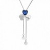 Heart shaped Shamrock Sweater Necklace Crystal - CI1805XTW5L