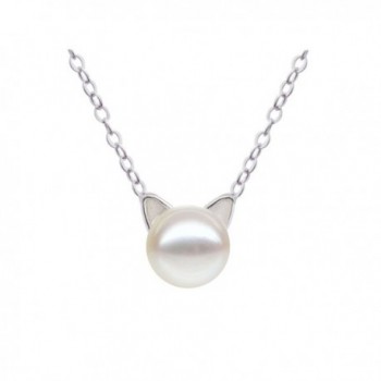 S Leaf Sterling Necklace Freshwater Collarbone - A silver-white pearl - CD120G5OFUV