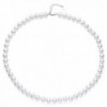 Sterling Silver AA Quality White Freshwater Cultured Pearl Necklace- 18 Inch - CM184Q0IICI