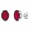 2.60 Ct Oval 8x6mm Red Mystic Topaz 925 Sterling Silver Stud Earrings - C31179UD977