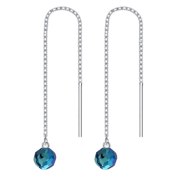 BriLove Sterling Threader Earrings Swarovski - CH17AAHIG0R