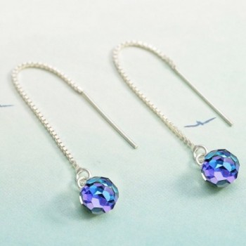 BriLove Sterling Threader Earrings Swarovski in Women's Drop & Dangle Earrings
