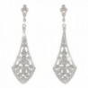 EVER FAITH Wedding Chandelier Art Deco Dangle Earrings Clear Silver-Tone - CG11NKRLG5P