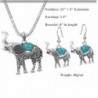 Paxuan Elephant Turquoise Necklace Earrings