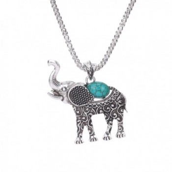 Paxuan Elephant Turquoise Necklace Earrings in Women's Jewelry Sets