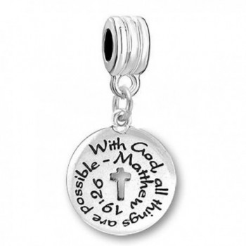 Antique Silver Tone With God All Things Are Possible Dangle Charm for Bracelets and NecklacesIDB - CV183UT8LA2