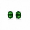 Green Helenite Stud Earrings Sterling