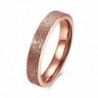 CHENGCAI 4mm Fashion Rings for Women Rose Gold Stainless Steel Rings Wendding Band Engagement Sand Blast Finish - C412O51J1FR