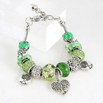 Family Charm Bracelets Green Beads in Women's Charms & Charm Bracelets