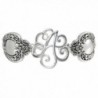 Spoon Handle Style Monogram Initial Silver Tone Magnetic Clasp Bracelet - C012GJGA1V7