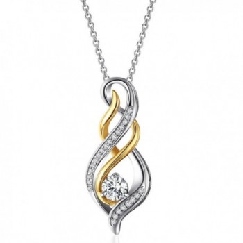 Caperci Two Tone Sterling Diamond Necklace - CI12EPZBUBF