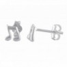 Sterling Silver Music Note Stud Earrings - 6mm - C3184S2MK75