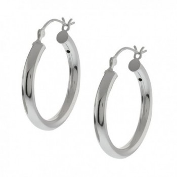 Sterling Silver Tarnish-Free Women's Hoop Earrings 3.75MM Thick (18mm Diameter) - CW117HT7RQ9