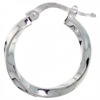 Sterling Silver Italian Hoop Earrings 20mm Twisted Tube 1/8 inch wide - CV12O2HIIEM