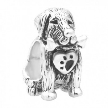 Q&Locket 925 Sterling Silver Heart Love Dog Charms For Bracelet - C7182DGAQOO