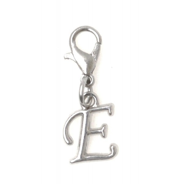 Stainless Steel Lobster Clasp with Alloy Letter- 26 Letter Options A-Z- Initial Clip On Charm - CF186A996U3