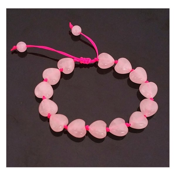 Feng Shui Rose Quartz Heart Bracelet for Love (With a Betterdecor Pounch) - C612H1XK0EB
