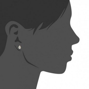 Pear Shaped CZ Cubic Zirconia Solitaire Millimeters in Women's Stud Earrings