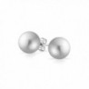 Bling Jewelry Gray Simulated Pearl Stud earrings 925 Sterling Silver 8mm - CN114KK7QQT