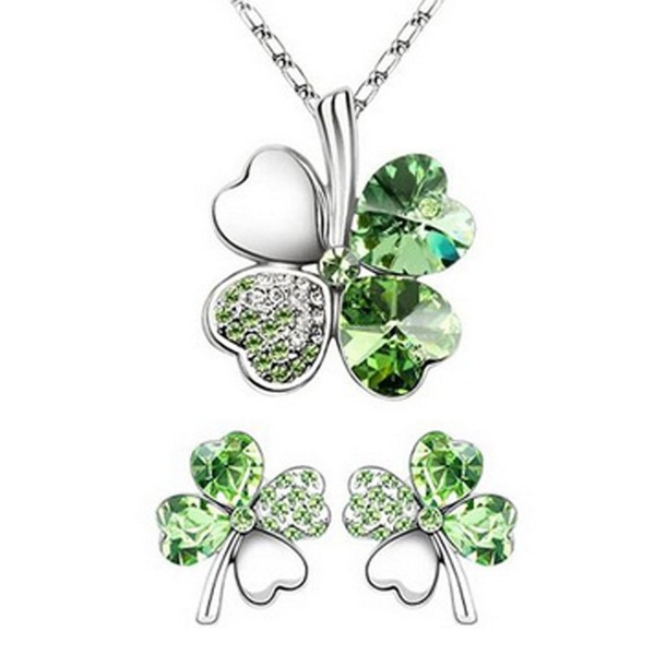 Wrapables Swarovski Elements Necklace Earrings - Green - CT11DPUK33D