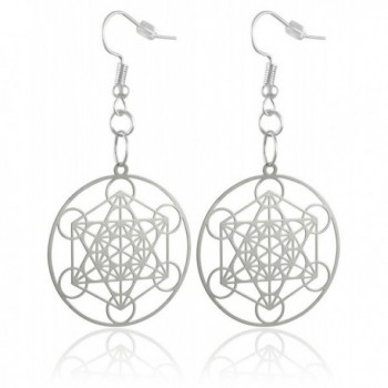 Women's Plated Brass Metatron's Cube Earrings - C712GJFKLQJ