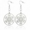 Women's Plated Brass Metatron's Cube Earrings - C712GJFKLQJ