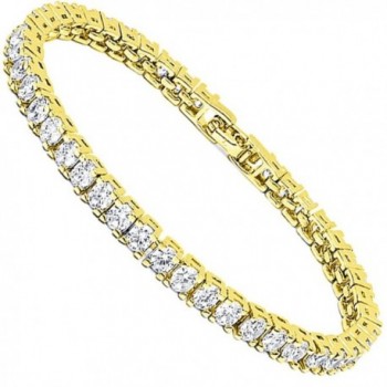 VPKJewelry Tennis Women's Bracelets 3 times 18k Yellow Gold Plated 4 mm Diamonique CZ sz 6.7'' 7'' 7.5'' - CT187U4R77K