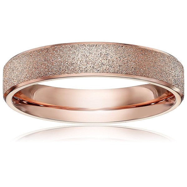 LOVE Beauties Brand New 4mm Women's Titanium Rose Gold Wedding Band Ring (Size Selectable) - C711D69P293