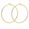 YAZILIND Circle Polished Shiny 18k Gold Plated Extra Large Omega Back Hoop Earrings 50mm Diameter - CF11MPNPD95