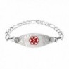 Divoti Custom Engraved Lovely Filigree Medical Alert Bracelet -Figaro Stainless -Red - CJ12D44G6OT