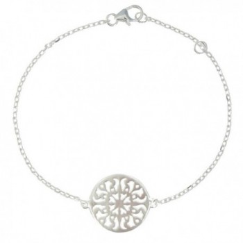 Les Poulettes Jewels - Silver Rhodium Bracelet - with Round Arabesques - CR11KATSS6P