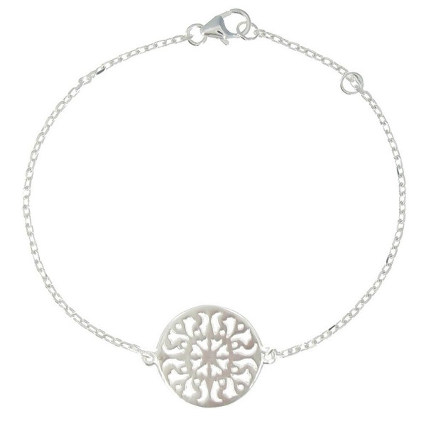 Les Poulettes Jewels - Silver Rhodium Bracelet - with Round Arabesques - CR11KATSS6P