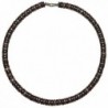 Native Treasure - 18" Black and Brown Wood Coco Bead Necklace - 8mm (5/16") - CE1198KCNWD