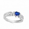 Simulated Sapphire Solitaire Sterling Silver