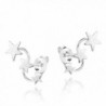 Triple Studded Earlobe Sterling Earrings