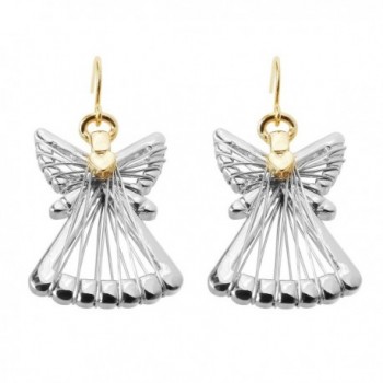 Silver Gold Two Tone Angel Dangle Earrings For Women Girls Christmas Gifts Alloy RareLove - CO187LM3805