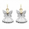 Silver Gold Two Tone Angel Dangle Earrings For Women Girls Christmas Gifts Alloy RareLove - CO187LM3805