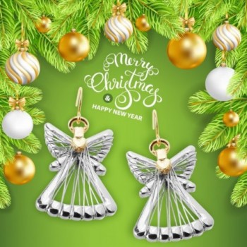Silver Dangle Earrings Christmas RareLove in Women's Drop & Dangle Earrings