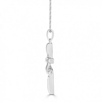 Diamond Necklace Rhodium Plated Sterling