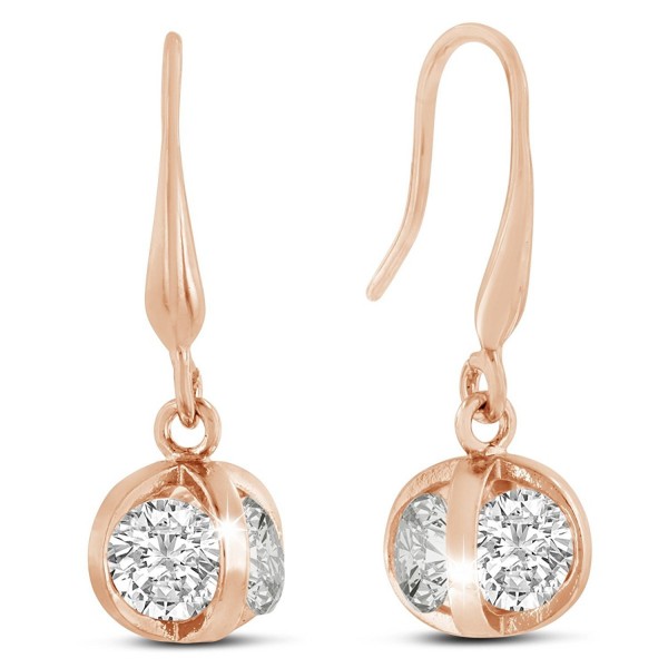 Sparkle Bargain's Swarovski Elements Sparkle Ball Women's Fashion Earrings - Rose - CC128T3S9GX