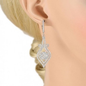 EVER FAITH Silver Tone Elegant Earrings in Women's Drop & Dangle Earrings
