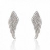 925 Sterling Silver Sparkling Cubic Zirconia CZ Angel Wing Stud Earrings - CT11NUV1CF5