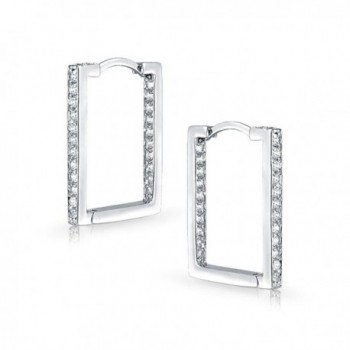 Bling Jewelry Sterling Rectangle Earrings in Women's Hoop Earrings