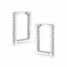 Bling Jewelry Sterling Rectangle Earrings in Women's Hoop Earrings