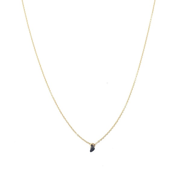 HONEYCAT Gold Black Onyx Karma Single Crystal Necklace | Minimalist- Delicate Jewelry - CV12FX2S1KH