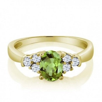 Green Peridot Yellow Plated Silver