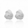 Happy Gogou 925 Silver Plated Twisted Love Knot Stud Earrings Net Ball - C4120AB3A9B